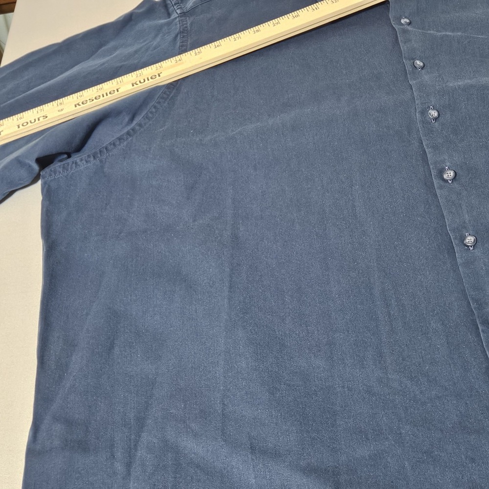 Proper Cloth Dress Shirt Mens 4XB Steel Blue White Big Button Chambray - Picture 5 of 7